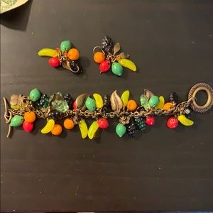 Fruit bracelet and earrings
